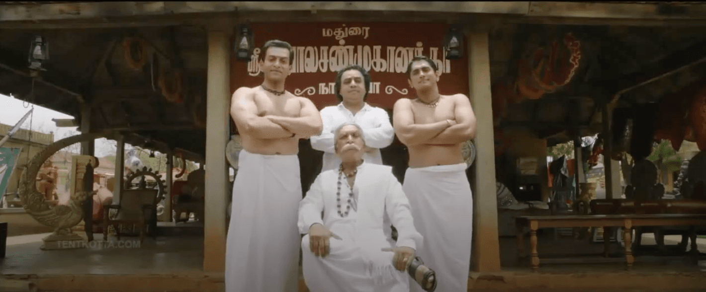 Pritihiraj and Siddharth with Nassar in Kaviyathalaivan